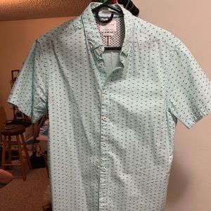 Denim & Flower Light Blue Micro Pattern Shirt - M